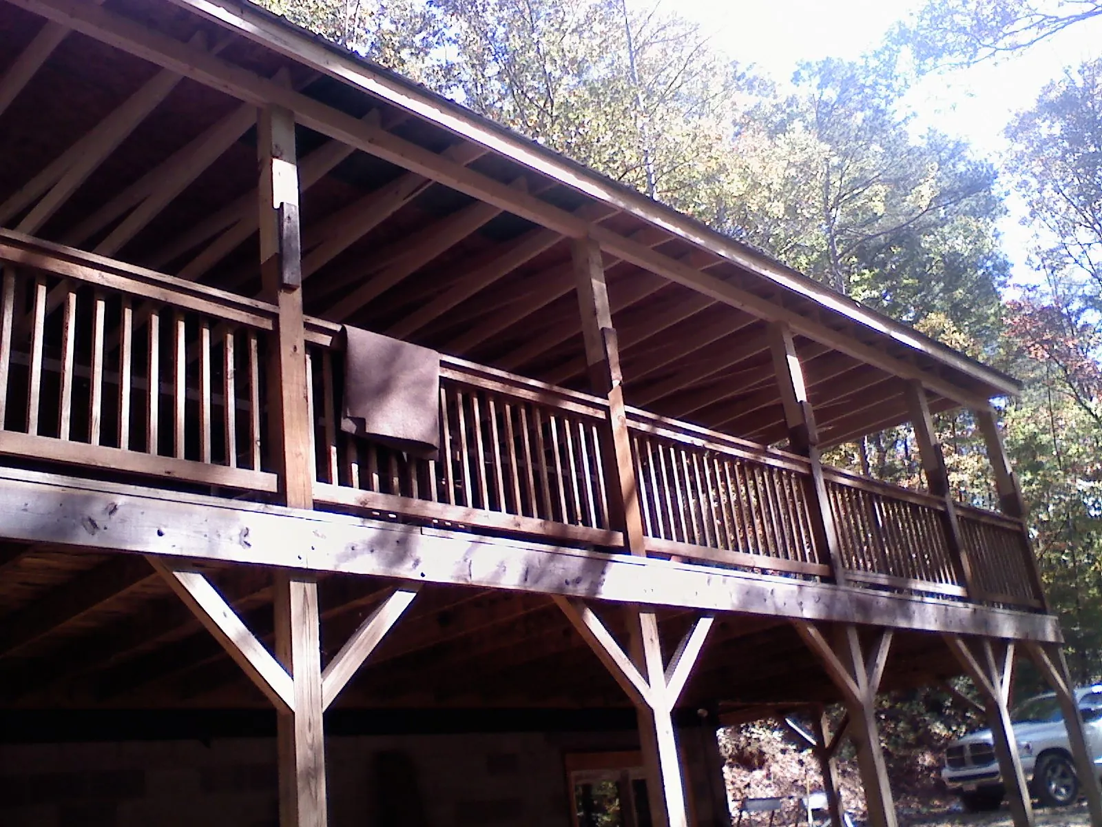 Timber framing under a new elevated porch and deck — Roof Leak Repair in Bridgeville by Roofing Brothers